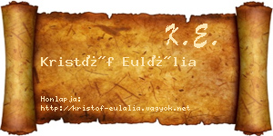 Kristóf Eulália névjegykártya